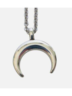 New Dainty Crescent Moon Pendant Necklace 0n 18" Stainless Chain Celestial Gift